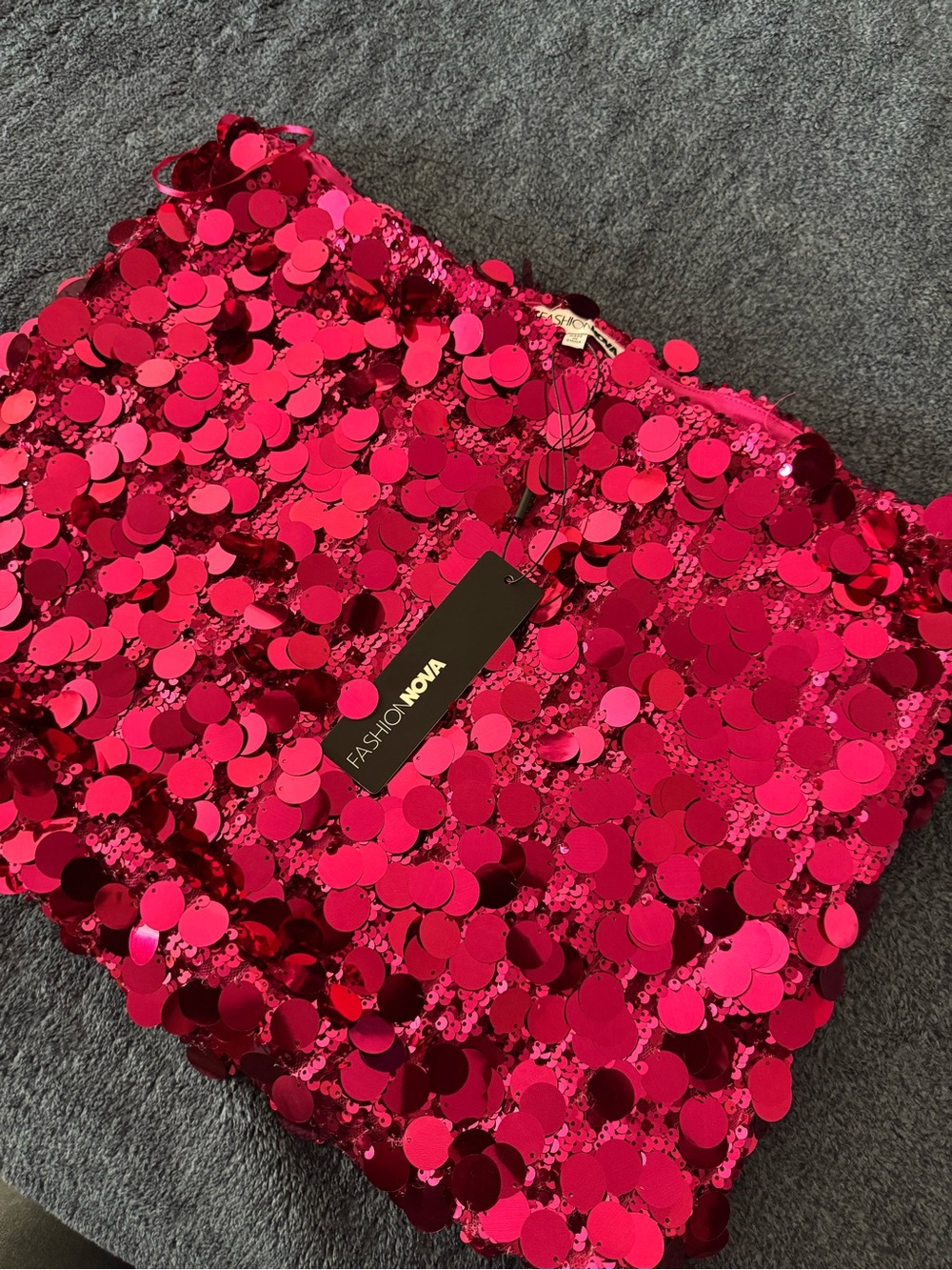 Fashion Nova Pink Sequin Mini Skirt